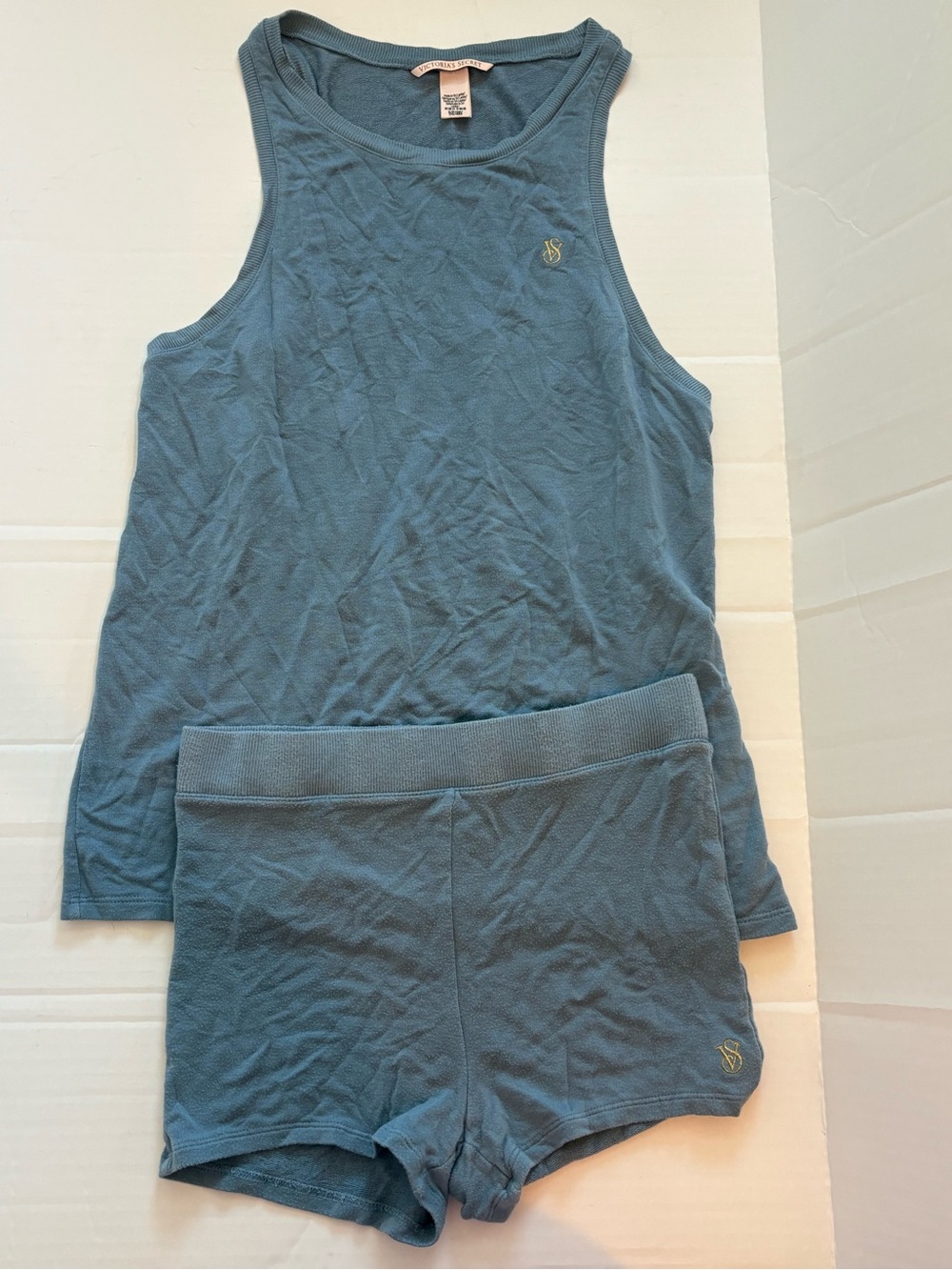 Victoria’s Secret Blue Shorts And Tank Sleep Set Top XS, bottoms Small